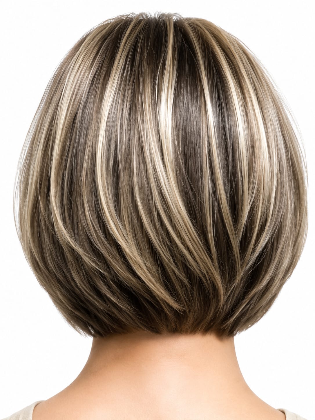 Corte bob com madeixas loiras